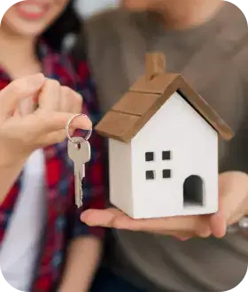 women giving house key